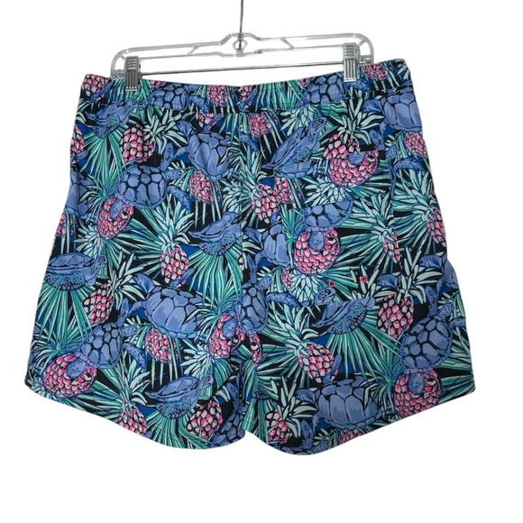 Vineyard Vines Chappy Swim Trunks Turtle Pineapple Print Size Large Summer Swim - Picture 2 of 7